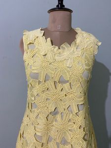 Yellow Lace Overlay Dress