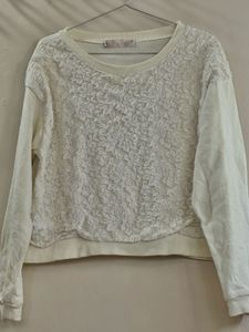 Cream Lace Floral Top