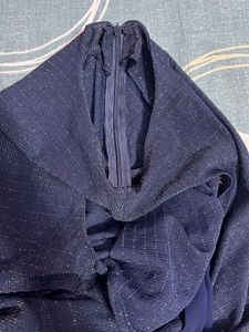 Women Navy Blue Party Wear Top