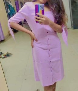DressBerry Purple Solid A-Line Dress