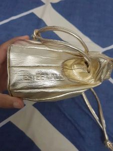 Shiny Gold Drawstring Diwali Potli Bag