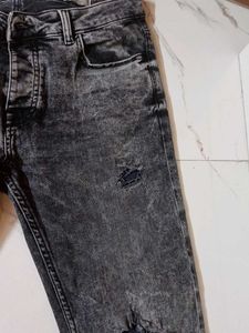 Men's Grey Ripped Jeans