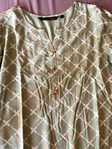 Green Printed Kurta