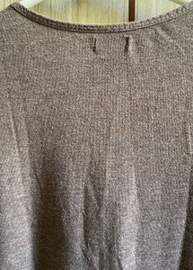 Brown Women's Long Sleeve Henley Top