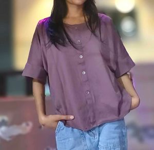 Mauve Button-Down Top