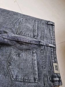 Acid Wash Gray Denim Jeans