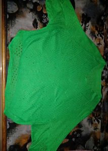 Green Knit Cropped Sweater