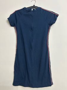 Navy Blue Casual T-Shirt Dress
