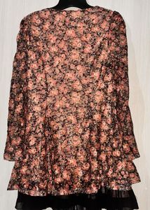 Floral Print Lace Collar Dress