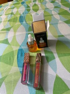 All Fully New Unused Magic Primer Oil With Vitamin C And 2 Liquid Lipstick Check Description For Details