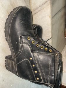 Black Lace-Up Ankle Boots