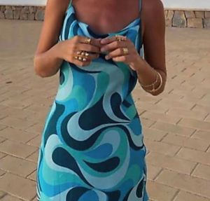 Retro Swirl Print Mini Dress