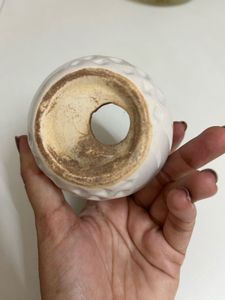 Textured White Ceramic Pot