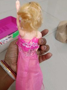 Vintage Barbie Doll - Pink Dress With Baby