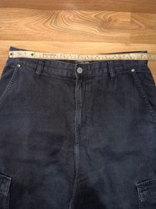 Bershka Classic Black Cargo Pants