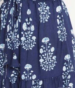 Blue Block Print Ethnic Skirt
