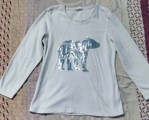 Puff Sleeve Top &amp; Full Hand T-shirt Combo