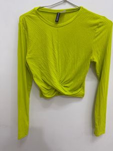 Neon Green Ribbed H&amp;M Top