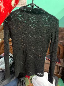 Elegant Black Lace Long Sleeve Top