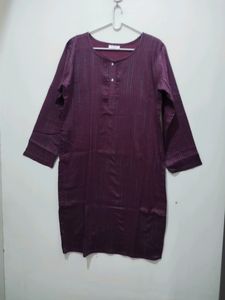 Bollywood Vogue Purplish Pink Kurta Blue Stripes
