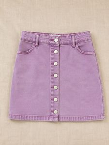 Forever 21 Purple Denim Button-Up Skirt