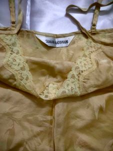 Lace Trimmed Silk Camisole &amp; Shorts Set