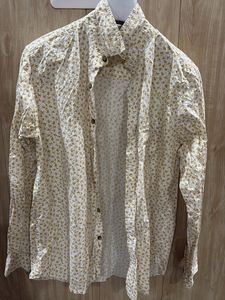 Max Men's White Floral Print Button-Down Shirt