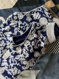 Elegant Navy Embroidered Lehenga Skirt