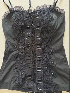 Black Lace Corset Top