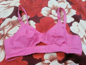 Comfortable Pink Cotton Bra