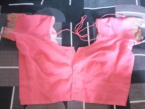 Elegant Pink Embroidered Saree