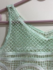 Never Worn White And Green Beach Top For Women🏝️