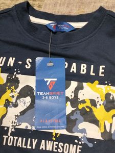 Navy Blue Full Sleeves Sweat Shirt.