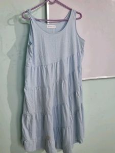 Blue Tiered Sleeveless Dress