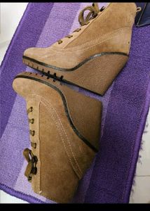 Brown Lace-Up Ankle Boots