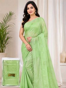 Elegant Green Embellished Saree