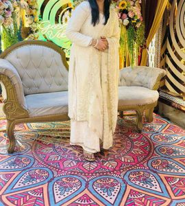 beautiful off white dress kurti with plazoo🤍🤍