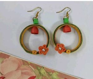 Handmade Quilled Paper Hoop Earrings