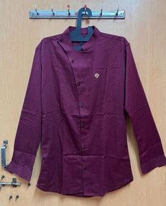 Indo Western Short Kurta For Men With Brooch