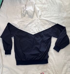 Men's White &amp; Navy Windbreaker Jacket