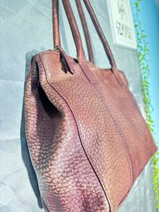 Chic Burgundy Leather Tote Bag