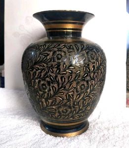 Antique Floral Engraved Vase