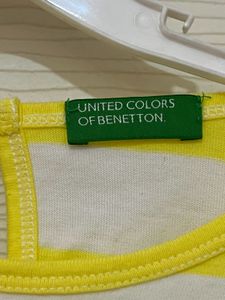 Beautiful White N Yellow Striped UCB Dress