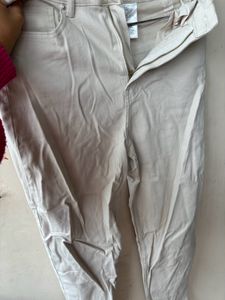H&amp;M High Waist Mom Jeans - Beige (Ladies)