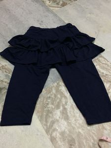Navy Blue Ruffle Tiered Pants