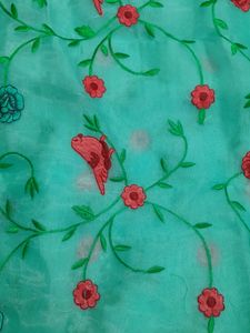 Like New  Embroidery Organza Saree