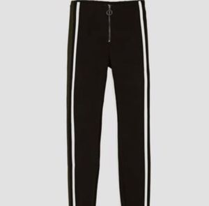Black Pants with White &amp; Green Stripes