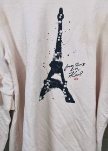 Cute Eiffel Tower Ruffle Sleeve Top