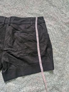 Chic Black Button Detail Shorts