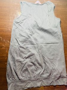 Stylish Grey Tank Top with Shoulder Detail
